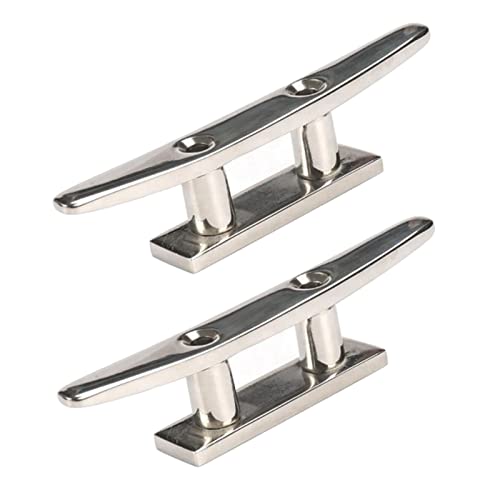 Trafu Stainless Steel Boat Cleat 4 Inch,5 Inch,6 Inch 2Pcs With Hardware (5 Inch-2Pcs) #TOP4