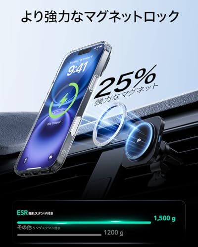 undefined 【デザイン受賞シリーズ!】ESR iPhone 16 ケース Magsafe対応 カメラコントロール 米軍MIL規格の保護 耐黄変 耐衝撃 隠れスタンド iPhone16ケース スマホケース 傷防止背面 iPhone16 ケース対応 アイフォン16 ケース いphone16 ケース対応 Classicシリーズ クリア の商品画像 8