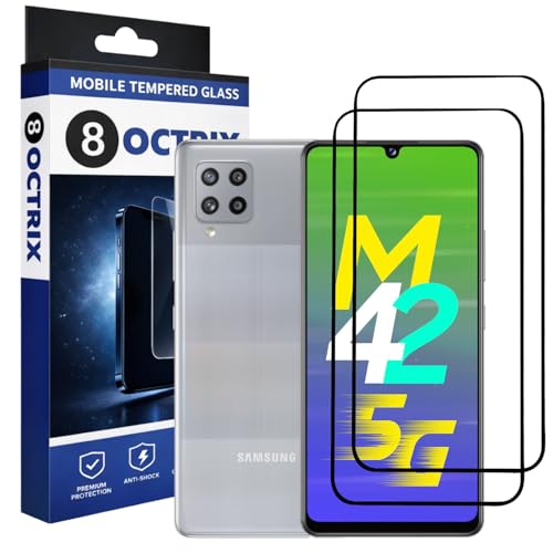 Image of Military-Grade Tempered Glass for Samsung Galaxy M42 5G / M12 / M02S / M02 / A02S / A42 / iQOO Z9 Lite 5G with Edge to Edge Coverage - Case Friendly, Installation Kit (Pack Of 2)