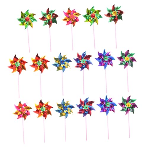 Gatuida 20 Stück Teiliges Buntes Windrädchen Kleine Dekorative DIY Windmühlen Spielzeuge für Garten Balkon Rasen Wetterfeste Handliche Outdoor Deko Farbenfrohe Landschaftsverschönerung