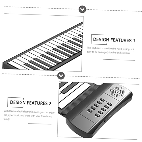 jojofuny Roll-Up avec Électronique Silicone Blanc Up pour -Touches Piano -Up Clavier Électrique Jouets Musicaux Main… - Les Beatles, Paul McCartney, John Lennon, RIngo Starr, George Harrison jojofuny Roll-Up avec Électronique Silicone Blanc Up pour -Touches Piano -Up Clavier Électrique Jouets Musicaux Main… – Image 5
