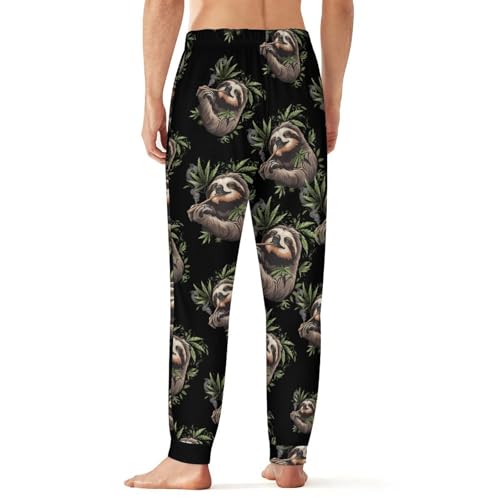 Smoking Sloth Weed Men's Pajama Pants Lightweight Pjs Bottoms Lounge Pants Sleepwear Soft Present3
