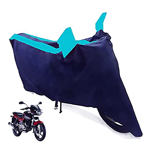Image of Auto Pearl Water Resistant Cyan Blue 3Strip Bike Body Cover With Mirror Pockets Buckle Belt For Honda Activa 125