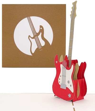 E Guitars - Rock 'n' Role 3D Greeting Card & Concert Invitation C...
