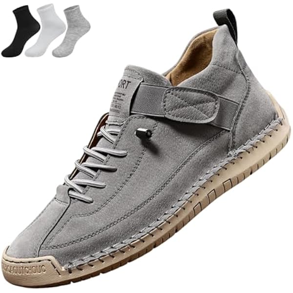 Męskie wsuwane buty z szerokimi palcami, podparcie łuku, modne buty sportowe, ortopedyczne trampki do chodzenia, amortyzowane, męskie buty do chodzenia na co dzień, Szary, 38 EU