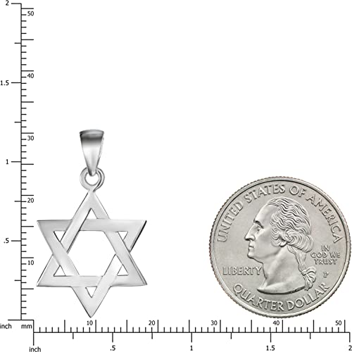 Aloha Jewelry Company Sterling Silver Star of David Necklace Pendant with 18'' Box Chain3