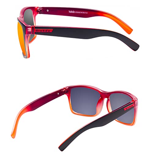 Viahda Sports Polarized Sunglasses For Men Cycling Driving Fishing Sun Glasses Women 100% Uv Protection Hd5089 (C16 Red&Rose/Red Mirror Polarized Lens) #TOP4