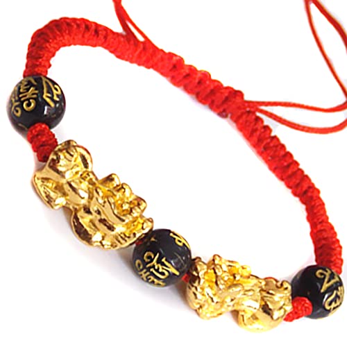 Brazalete de Feng Shui, Pulsera de Pulsera Shui Wealth Bracelet Pixiu/Pi Yao Pulsera de Encanto de la Suerte para Mujeres Men de Seis características Beads Bracelet Red String Bracelet de espíritu