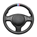 MEWANT DIY Hand Stitch Artificial Leather Steering Wheel Wrap for BMW E36 E46 E39 M3 M5 525i Steering Wheel Cover