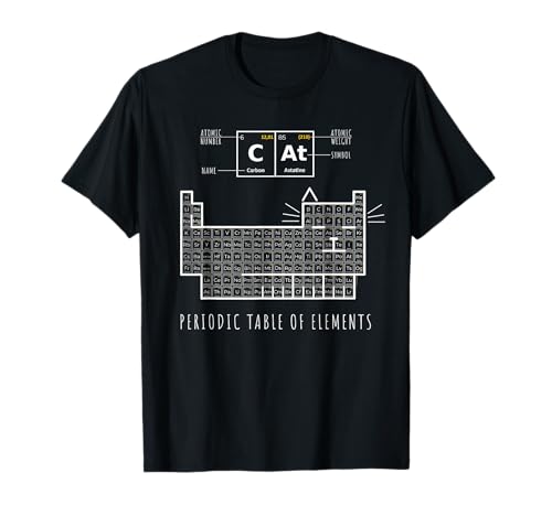 The Chemistry Cat, Periodic Table Of Elements T-Shirt