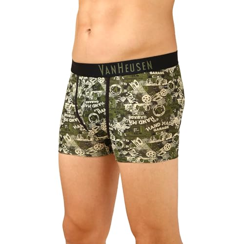 Image of Van Heusen Men's Cotton Trunk - Pack of 1 | Contoured pouch for support | Antibacterial Briefs | Sweat Absorbant | Moistue Wicking | Breathable Everyday Underwear | Long Lasting Color| Fun Prints | Style 10051