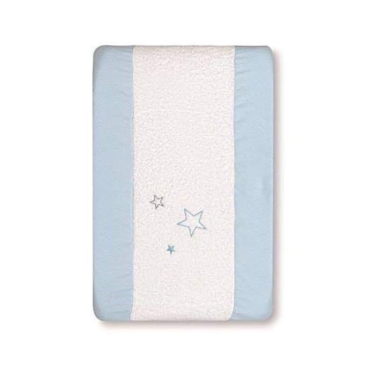 Pirulos 36013013 - Cambiador bañera, diseño osito star, algodón, 50 x 70 cm, color blanco y azul
