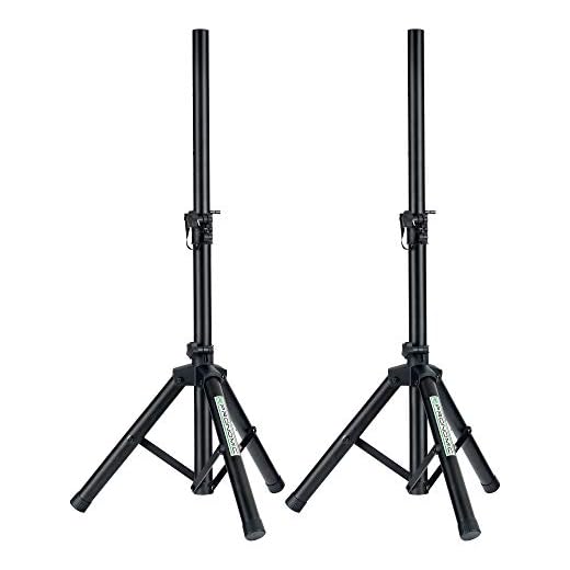 Pronomic SPS-5S Soporte para Altavoces Acero Set de 2 - Soportes Bajos de Acero - Ideal para Line Arrays, Monitores y Amplificadores Acústicos - Altura de 67 a 120 cm - Solo 1,8 kg de Peso - Negro
