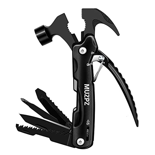 All in One Mini Hammer Multitool for Men, Camping Accessories and Survival Gear with Hammer Saw Screwdrivers Pliers, MUZPZ Birthday Christmas Cool Gifts Gadgets for Men Dad Husband Boyfriend