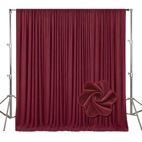 Image of 10ft x 10ft Rust Backdrop Curtains for Parties, Polyester Fabric Backdrop Drapes with Rod Pockets for Weddings, Birthday, Halloween, Photography, Christmas Party Background Curtain, 2 Panels