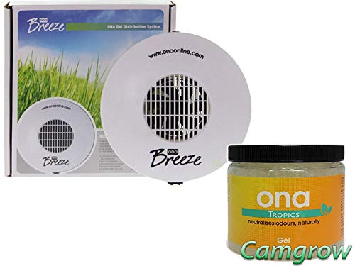 ONA Breeze Fan & ONA Gel - 1L, 4L Jar & 4L Buckets Odour Eliminate (ONA Breeze + Tropics Gel 1L)