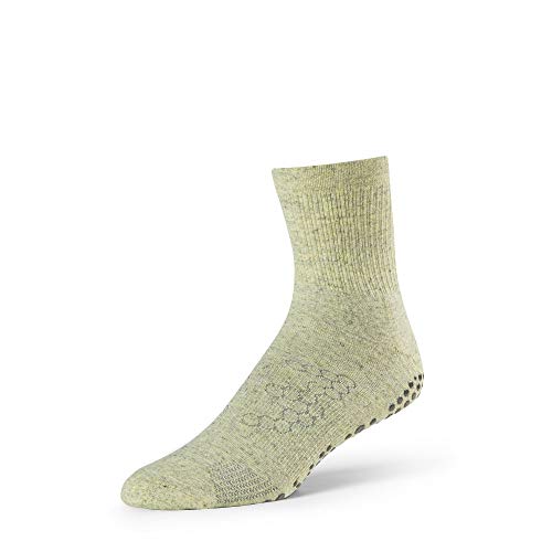 Image of Base 33 Crew Grip Socks for Men | Pilates Socks with Non-Slip Hex Grip Sole, Organic Cotton Blend, Quick-dry Yarn, Arch Support, Wear for Yoga, Barre, Training