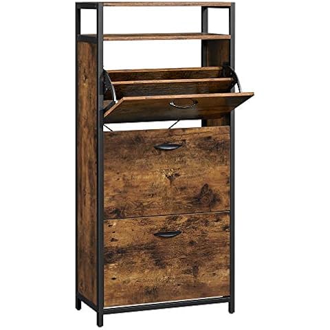 VASAGLE Zapatero, Mueble Zapatero, 3 Compartimentos, Ahorra Espacio Cover