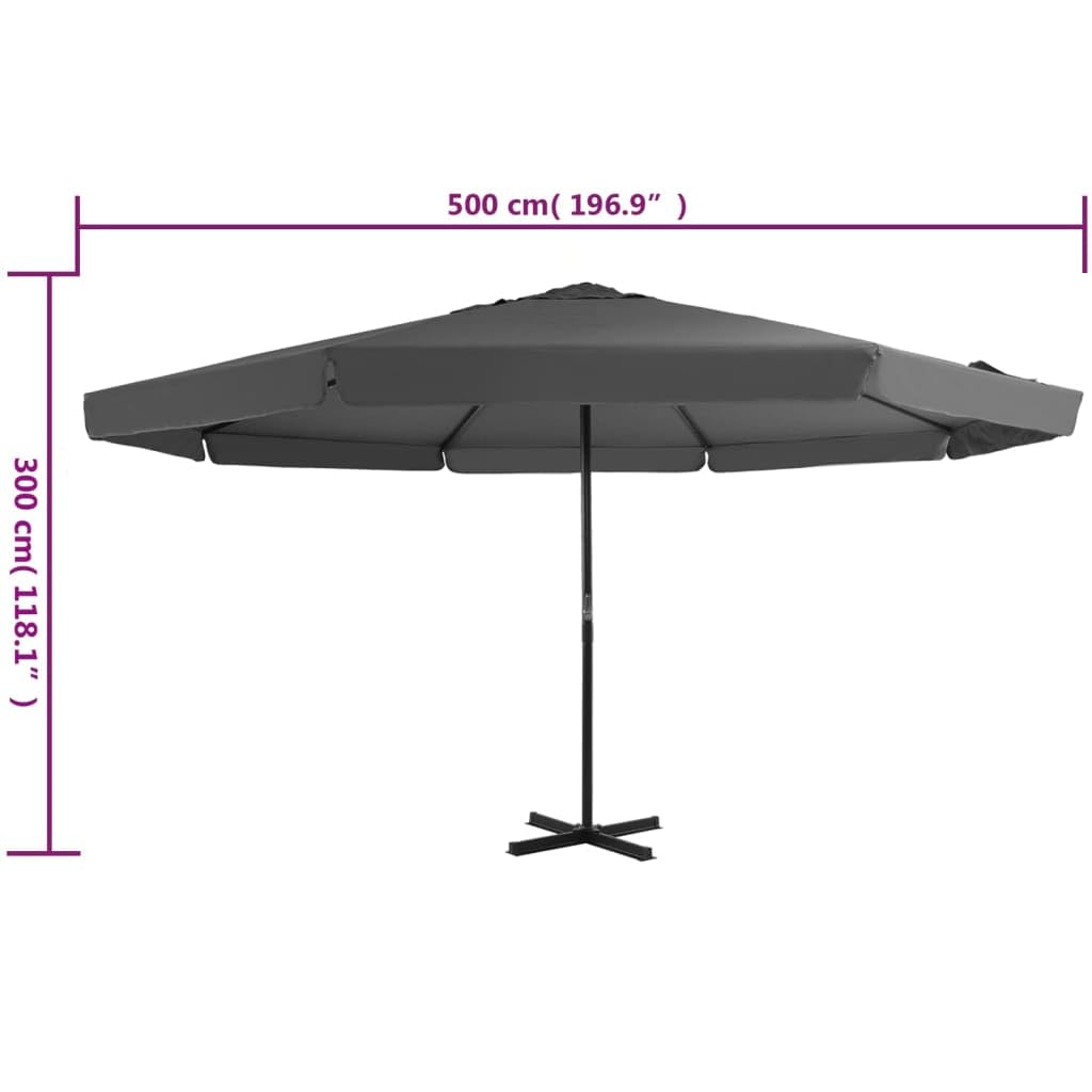 vidaXL Sonnenschirm 500cm Anthrazit Ampelschirm Marktschirm Gartenschirm