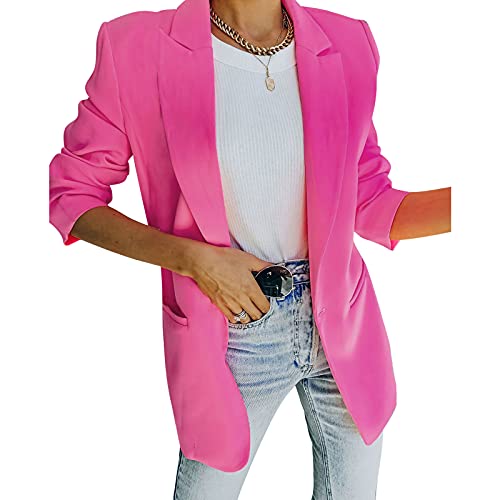 Elegante, effen damesjas, blazer d 'herfst, casual, met knopen, reverskraag, lange mouwen, met zakken, slim fit, vintage hoge taille - Image 8