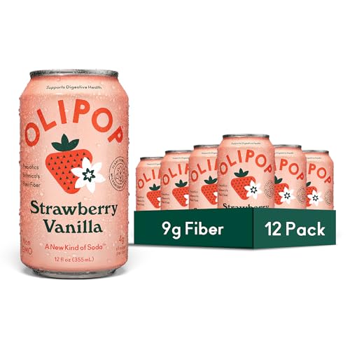 OLIPOP 9g Fiber Prebiotic Soda, Strawberry...