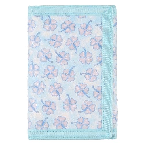 Image of Kids Wallets for Girls, Little Girls Wallet for Kids, Wallet for Teen Girls, Toddler Wallet for Girls with Magic Sticker, RFID Nylon Wallet /Canvas Wallet with Coin Pocket for Gifts, Blue Leaf