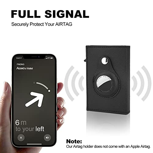 Image of AirTag Wallet for Mens Wallet,Card Holder for AirTag,Smart,RFID Blocking,Slim Wallet for Front Pocket-8-12 Card Capacity (Pu Leather, Cross Black)