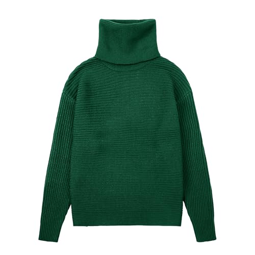 Image of chouyatou Women's Turtleneck 2 Piece Outfits Ribbed Knit Sweater Midi Pencil Skirt Set