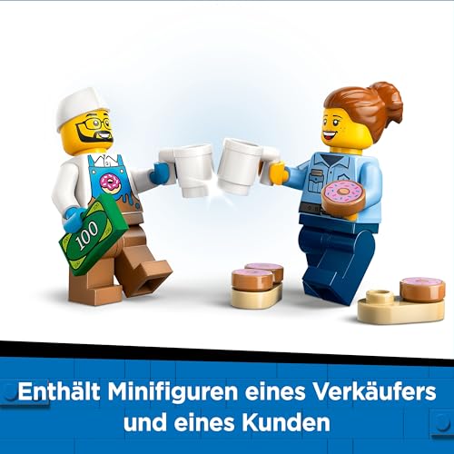 LEGO City Donut Truck - Spielzeug Foodtruck mit 2 Minifiguren Polizist - Bauspielzeug für Jungen und Mädchen ab 5 Jahren - Geschenkidee zum Geburtstag & für Feiertage 60452