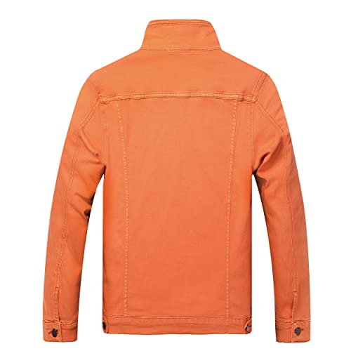 Image of Mens Denim Jacket Ripped Slim Jean Jacket Coat for Men