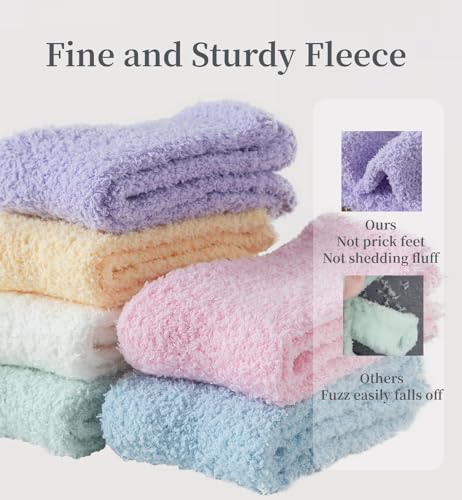 6 Pairs Fuzzy Socks For Women Soft Home Slipper Socks Fluffy Sleeping Socks don't Shed Lint2