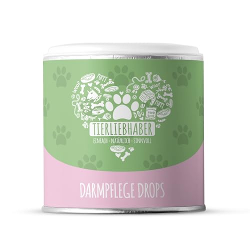 TIERLIEBHABER Darmpflege Drops – 350g (115 Stück) – Darmkur für Hund Darmflora aufbauen – Hundeleckerlies zum Magenschutz für Hunde – Hunderunde Futtertopping Hunde Leckerli – Darmsanierung Hund