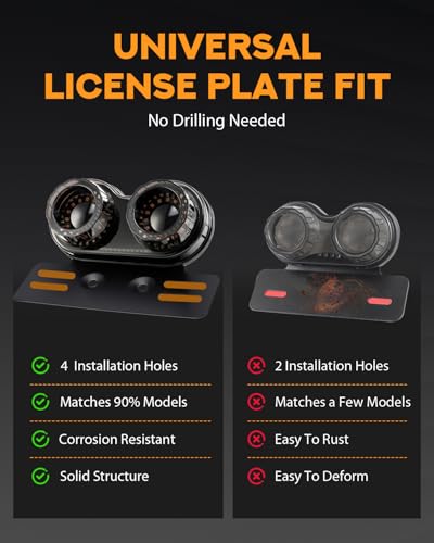 Image of PBYMT Enhanced Motorcycle Tail Light, Break light Running Lights, IP67 Waterproof Turn Signals with License Plate Bracket Compatible with Street Bike Cruiser Chopper Bobber (Smoke, 90 LEDs)