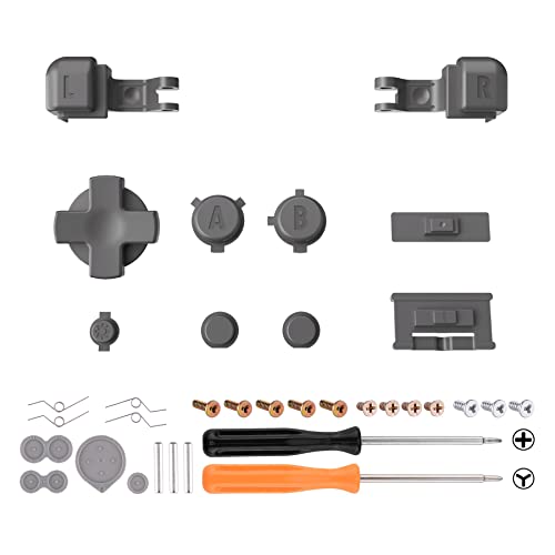 Image of eXtremeRate Classic Gray Custom Full Set Buttons for Gameboy Advance SP, Replacement A B L R Button Power On Off Volume Button D-pad Key for GBA SP Console - Console NOT Included