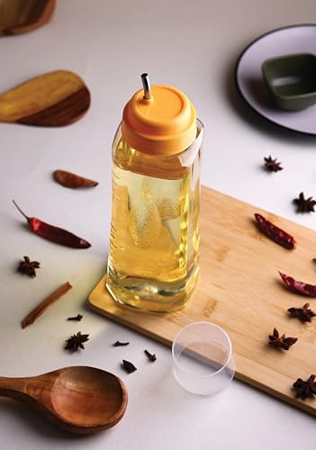 Image of HomeWiz Plastic Oil Dispenser Set | 1 Litre Oil Dispenser Bottle | Transparent, Leak-Proof, BPA-Free Bottles for Cooking Oils, Vinegar & Liquid Condiments | Kitchen Essentials | 1000 ml