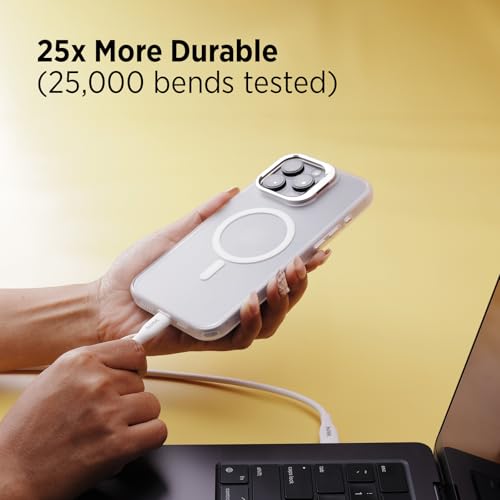 Image of TEKNE 60W Silicone Ultra Charging Cable | Fast Charging, Durable, Compatibility with iPhone, Samsung, Android | Tangle-Free Design, 2 Meter