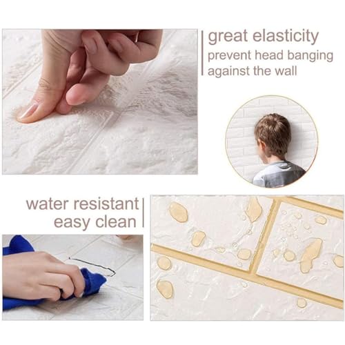 Paneles de pared decorativos 3D autoadhesivos pack de 20 azulejos de espuma impermeable para salon 4