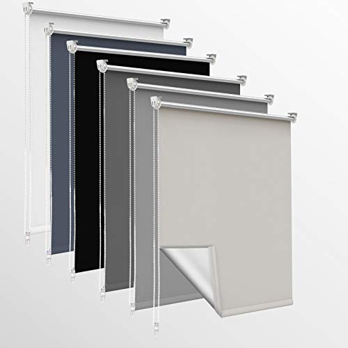 Homland Store Occultant sans Perçage 45x120cm, Crème, Rideaux Occultant avec Revêtement d'argent, Isolation Thermique, Installation Simple, pour Chambre, Salon, Cuisine, Salle de Bain Cover