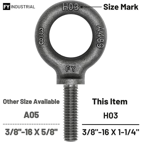 Image of 5 Pcs Lifting Shoulder Eye Bolts 3 /8 inch-16 X 1-1 /4 inch