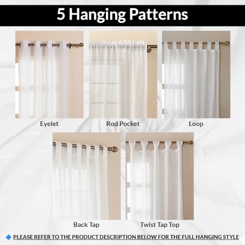 Image of HOMEMONDE Sheer Curtains for Living Room, Bed Room - Transparent Curtain Home Decor