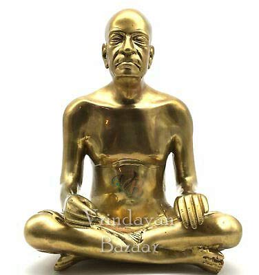 Statue Prabhupada en laiton 12,7 cm coulée selon la pure tradition de l'artisanat indien