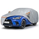 Car Cover for 2008-2025 Lexus RX/RX350/RX450H/RX500H, Waterproof Custom-fit All Weather Sun Rain UV Dust Snow Protection Outdoor Full Car Cover with Door Zipper and Cotton Lining-Grey