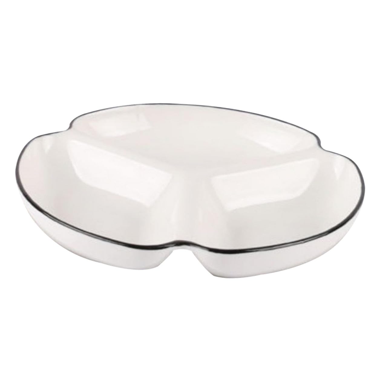 Homoyoyo Piatto in Ceramica Bianco 3 Scomparti per Controllo Porzioni e Facile Pulizia, per Aperitivi e Insalate Durante Feste e Ristoranti