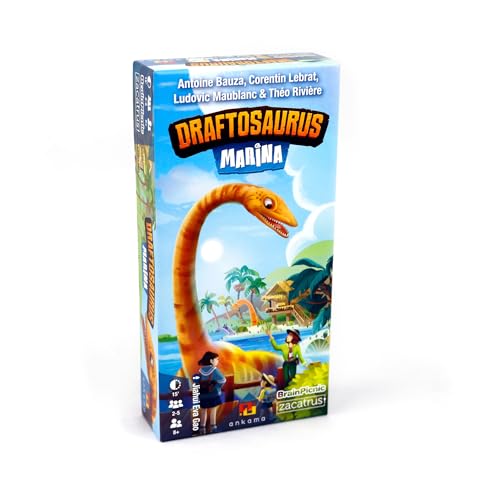 Draftosaurus Marina, Expansión de Juego de Mesa, 2-5 Jugadores, Familiar, Divertido, Dinosaurios, Draft, Idioma Español, Edad +8 Años