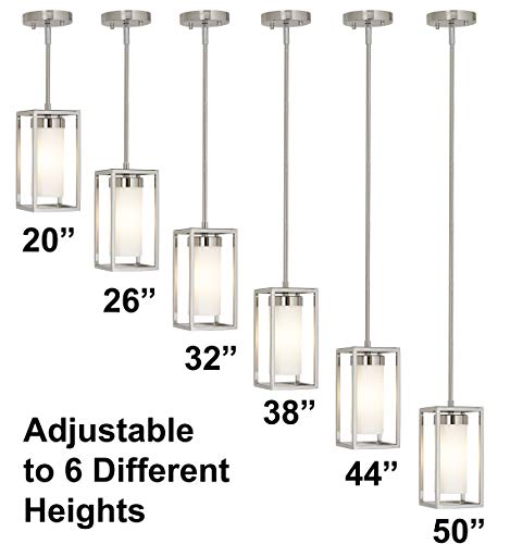 Hamilton Hills Polished Nickel Box Light Pendant Led Cage Lighting Hanging Fixture #TOP2