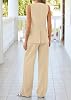 KIRUNDO Traje de Pantalón para Mujer Elegante 2 Piezas Conjunto Casual de Negocios Verano Chaleco sin Mangas Pantalón Ancho 6