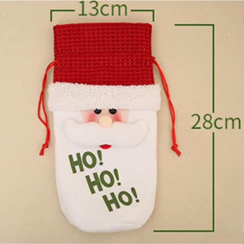 Funda navideña para botella para vestir tu mesa con un set de 3 adornos para el hogar 7