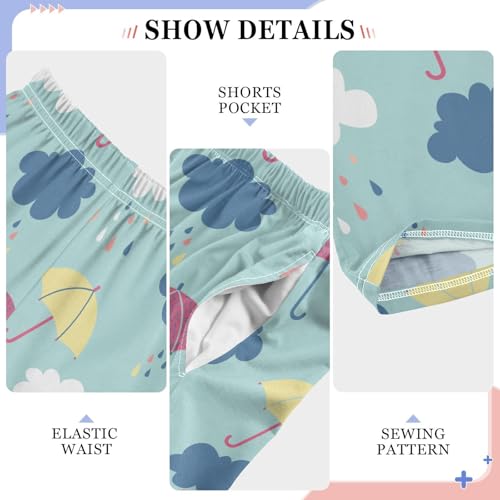 Cute Umbrella Rain Cloud Boys Pants for Kids Jogger Pants with Pockets S-XL4