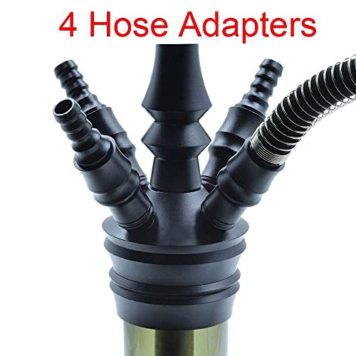 Shisha Set 29" Aluminium Shisha Kit mit stabilem Glastank Silikon Shisha Schlauch Ton Shisha Schüssel 4 Schlauchadapter für besseren Rauchgenuss – Bild 7