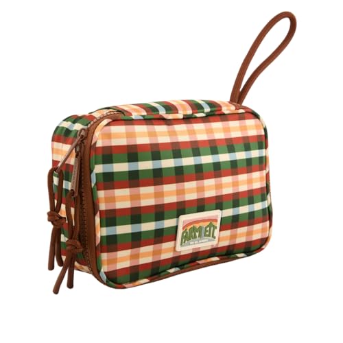 Necessaire Farm Xerô Xadrez Multi Estampa Original (Marrom)
